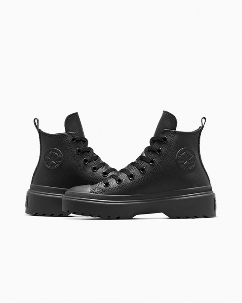 Converse Chuck Taylor All Star Lugged Lift Platform Läder Svarta Svarta Svarta | 492ARQNFJ
