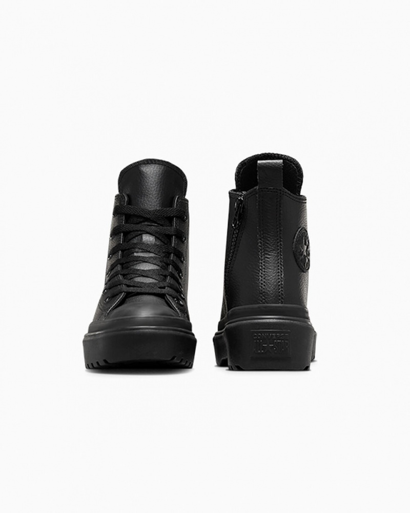 Converse Chuck Taylor All Star Lugged Lift Platform Läder Svarta Svarta Svarta | 492ARQNFJ