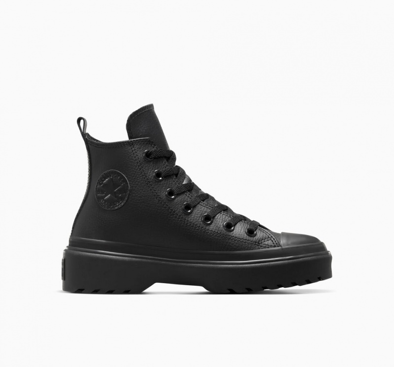 Converse Chuck Taylor All Star Lugged Lift Platform Läder Svarta Svarta Svarta | 492ARQNFJ
