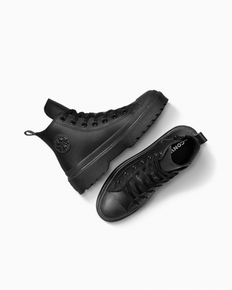 Converse Chuck Taylor All Star Lugged Lift Platform Läder Svarta Svarta Svarta | 170JWIGBT