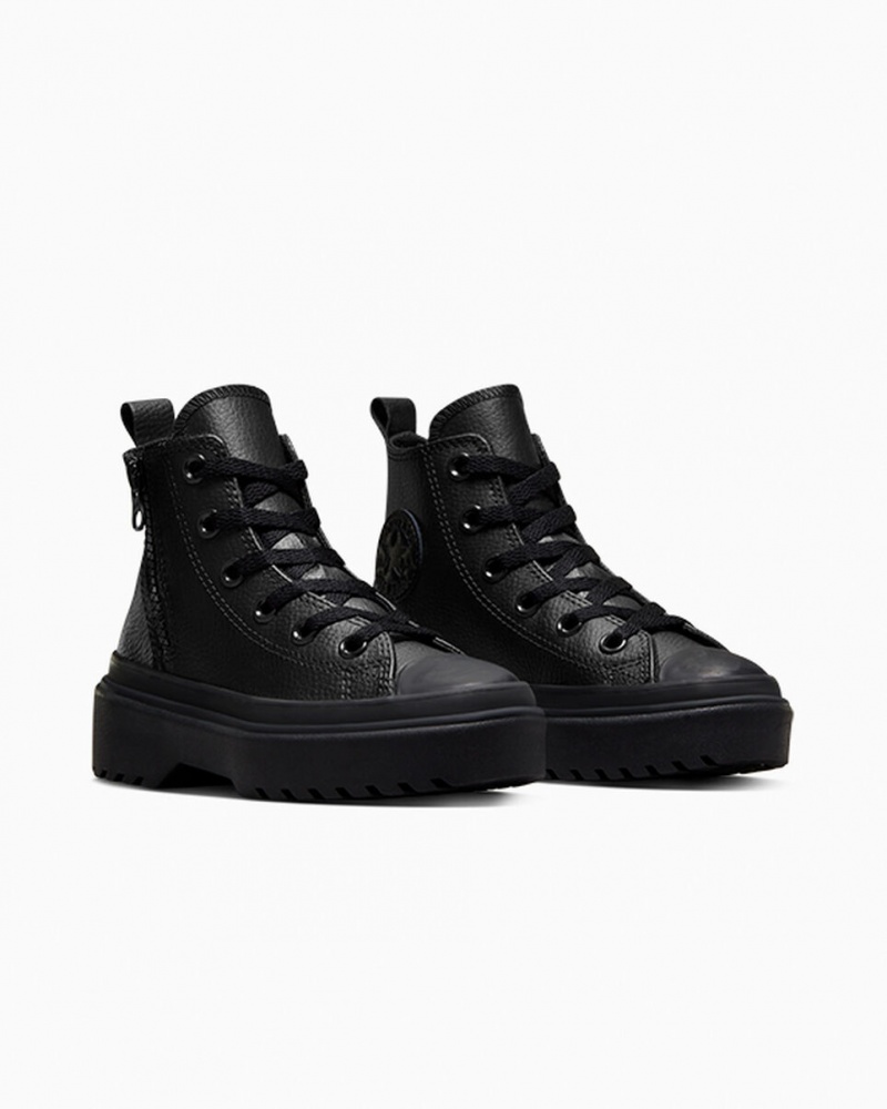Converse Chuck Taylor All Star Lugged Lift Platform Läder Svarta Svarta Svarta | 513KZNGEO