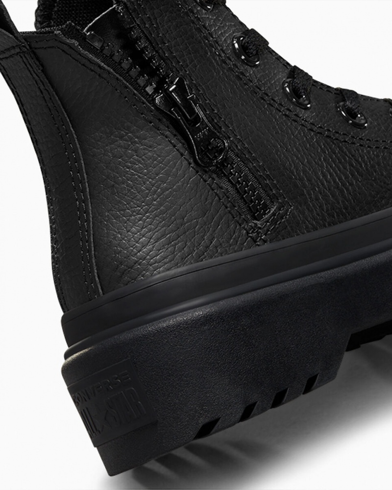 Converse Chuck Taylor All Star Lugged Lift Platform Läder Svarta Svarta Svarta | 513KZNGEO