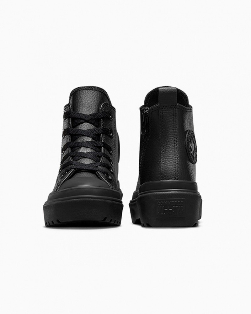 Converse Chuck Taylor All Star Lugged Lift Platform Läder Svarta Svarta Svarta | 287SOWZIJ
