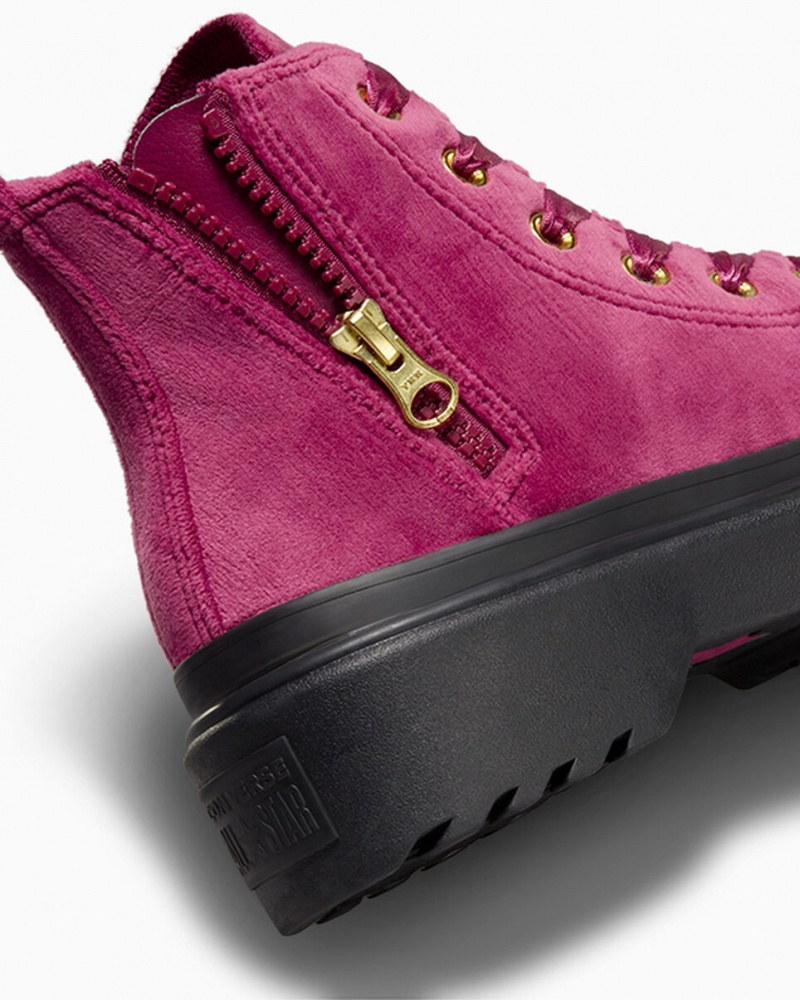 Converse Chuck Taylor All Star Lugged Lift Platform Velvet Svarta Svarta | 971BIXWSQ