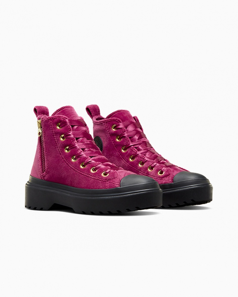 Converse Chuck Taylor All Star Lugged Lift Platform Velvet Svarta Svarta | 971BIXWSQ