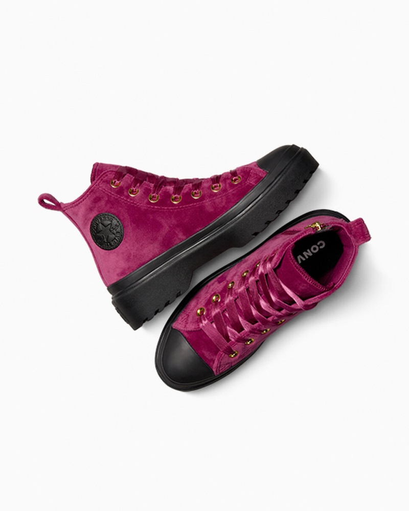 Converse Chuck Taylor All Star Lugged Lift Platform Velvet Svarta Svarta | 971BIXWSQ