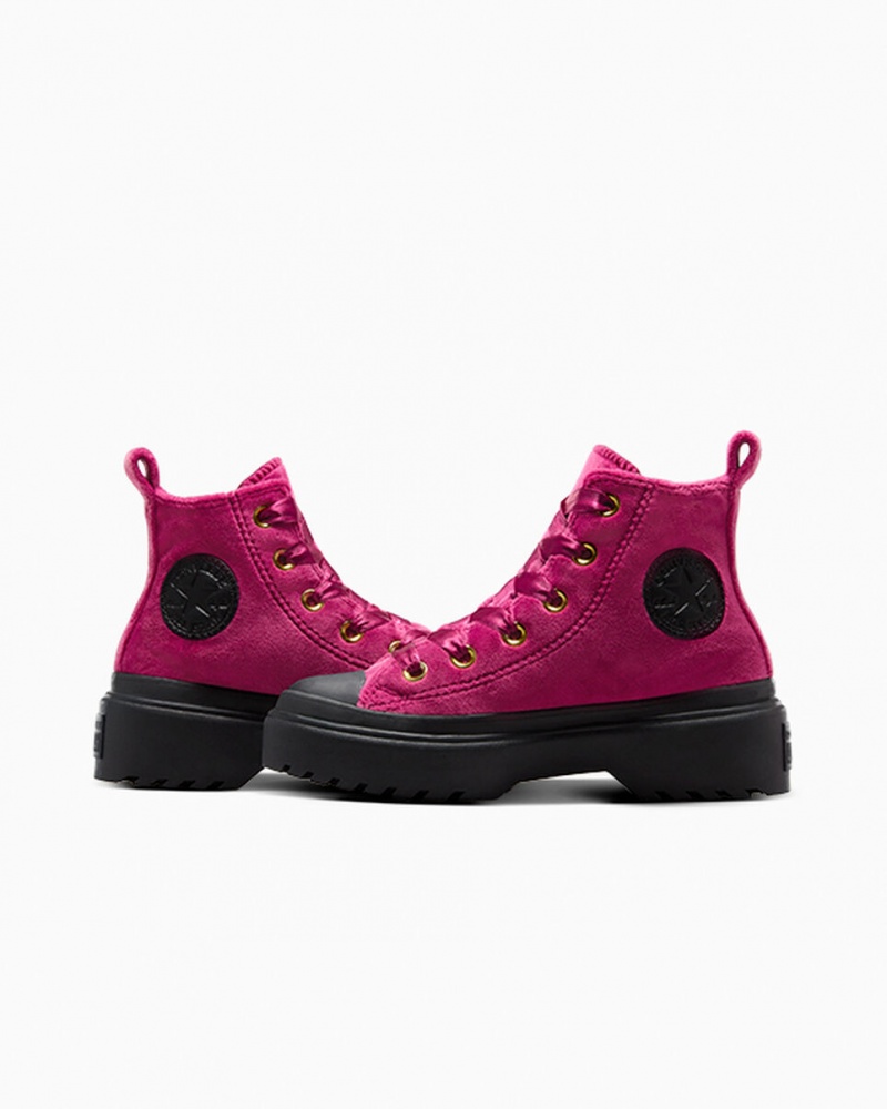 Converse Chuck Taylor All Star Lugged Lift Platform Velvet Svarta Svarta | 947PLTQJW