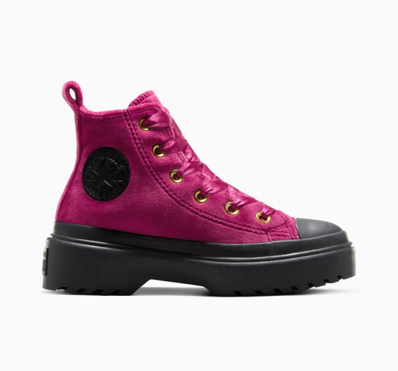Converse Chuck Taylor All Star Lugged Lift Platform Velvet Svarta Svarta | 947PLTQJW