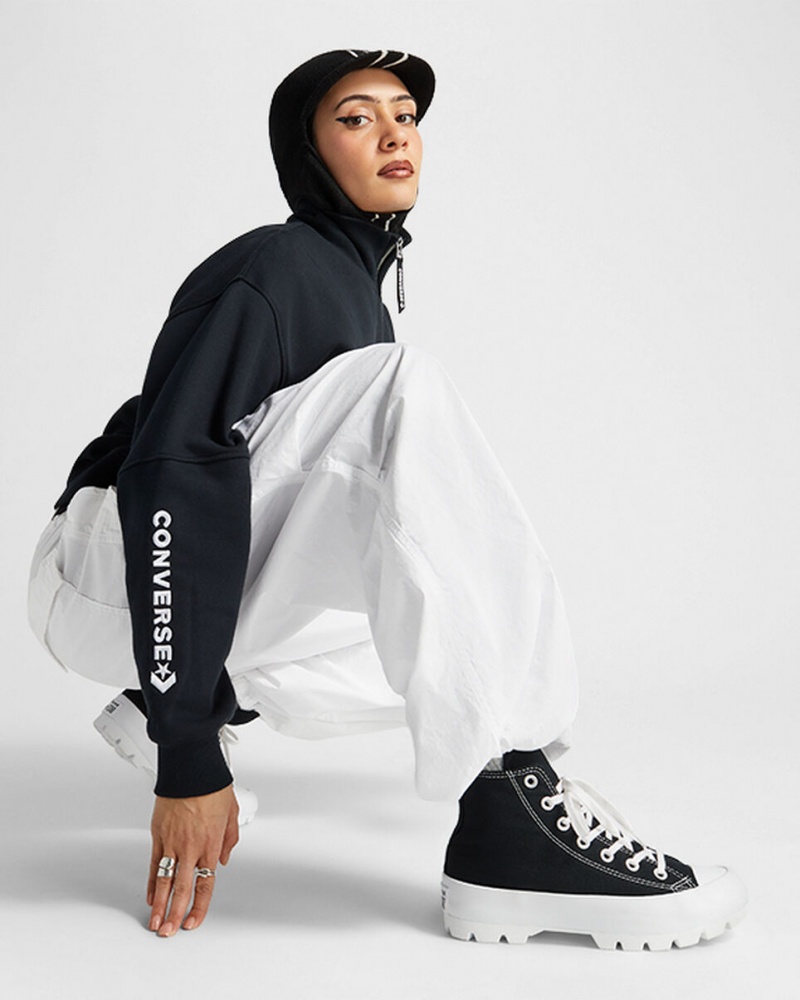 Converse Chuck Taylor All Star Lugged Svarta Vita Svarta | 165OIJNAK