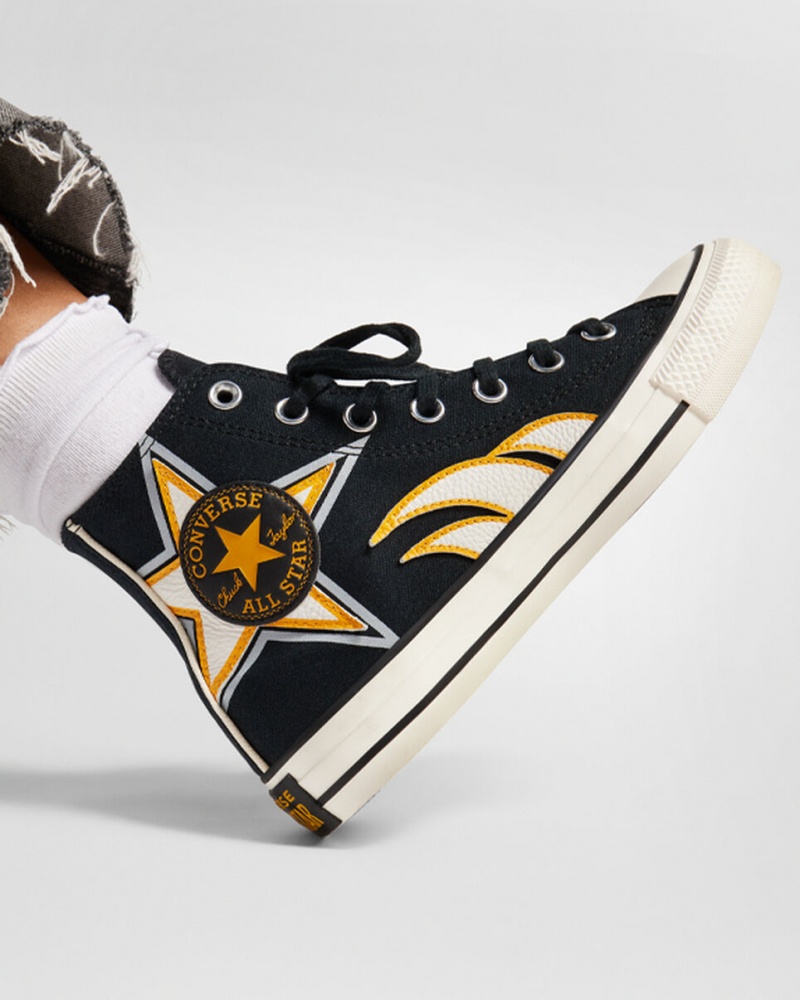 Converse Chuck Taylor All Star Moto Svarta Vita Gula | 987FCOGIE