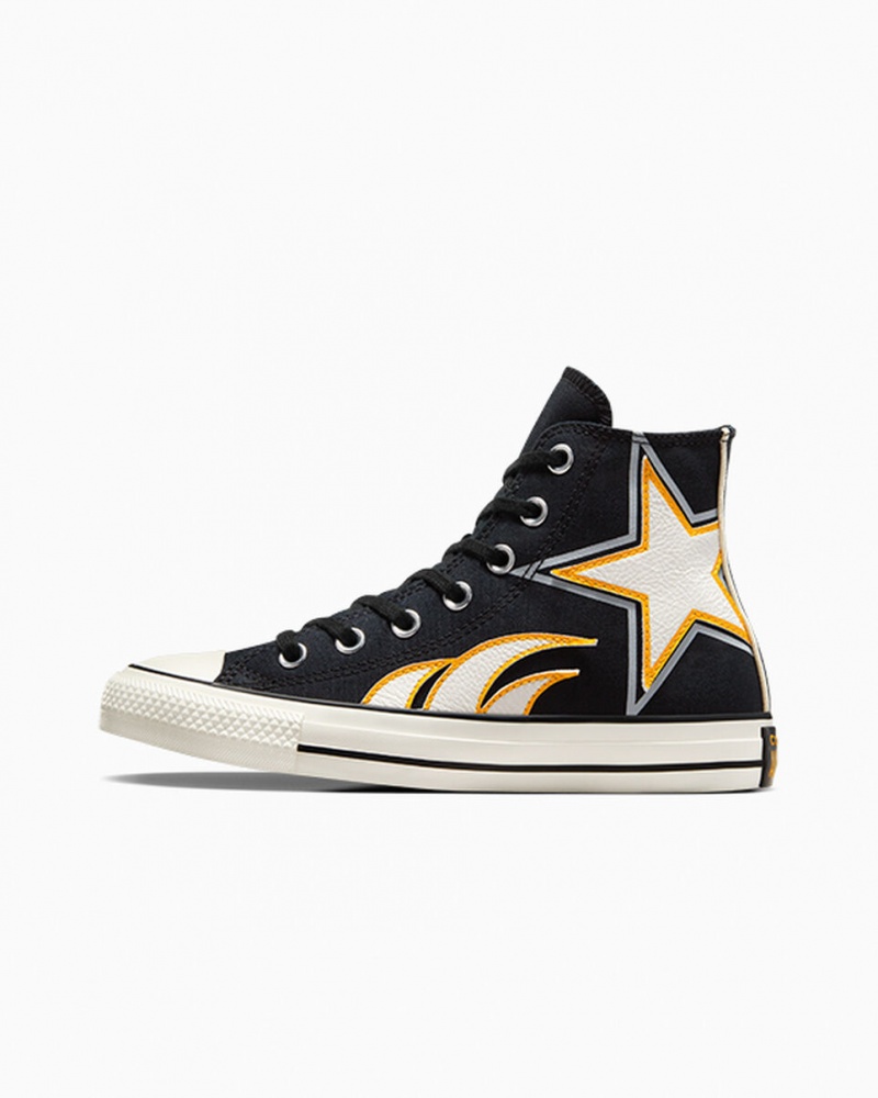 Converse Chuck Taylor All Star Moto Svarta Vita Gula | 987FCOGIE