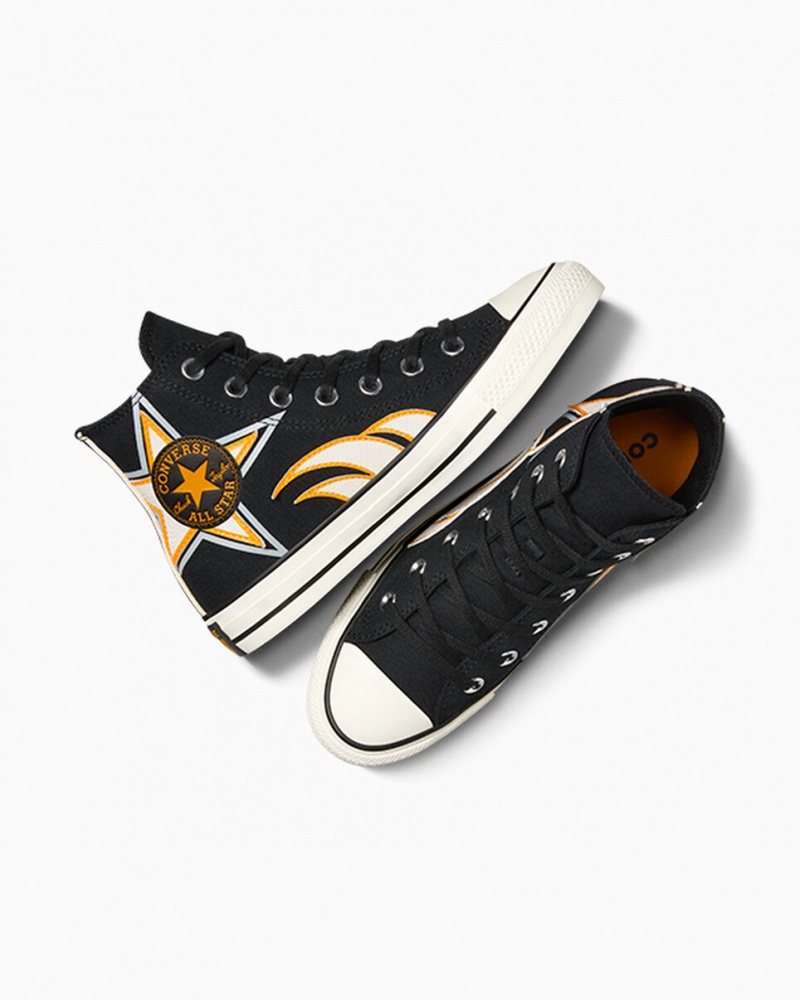 Converse Chuck Taylor All Star Moto Svarta Vita Gula | 987FCOGIE