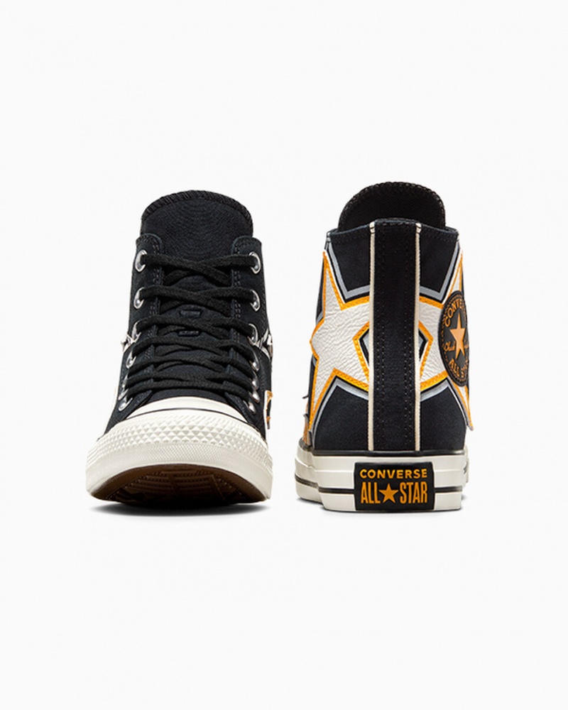 Converse Chuck Taylor All Star Moto Svarta Vita Gula | 987FCOGIE