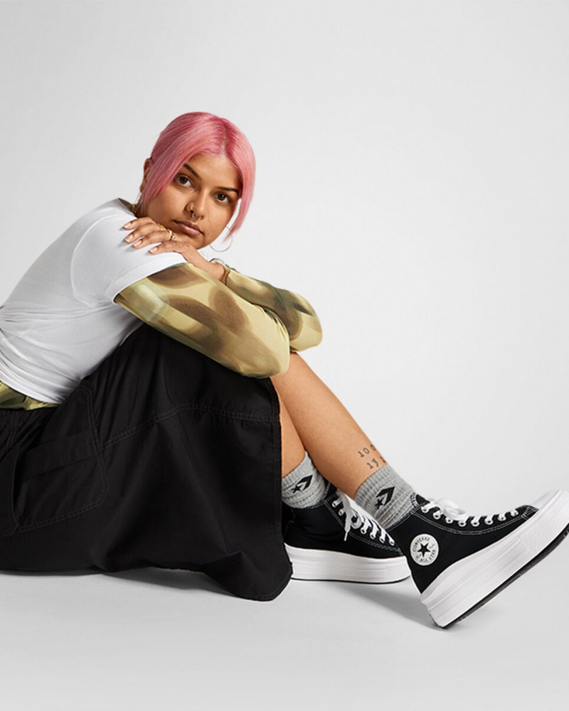 Converse Chuck Taylor All Star Move Platform Svarta Vita | 037LJDYWN