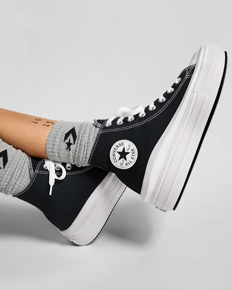 Converse Chuck Taylor All Star Move Platform Svarta Vita | 037LJDYWN