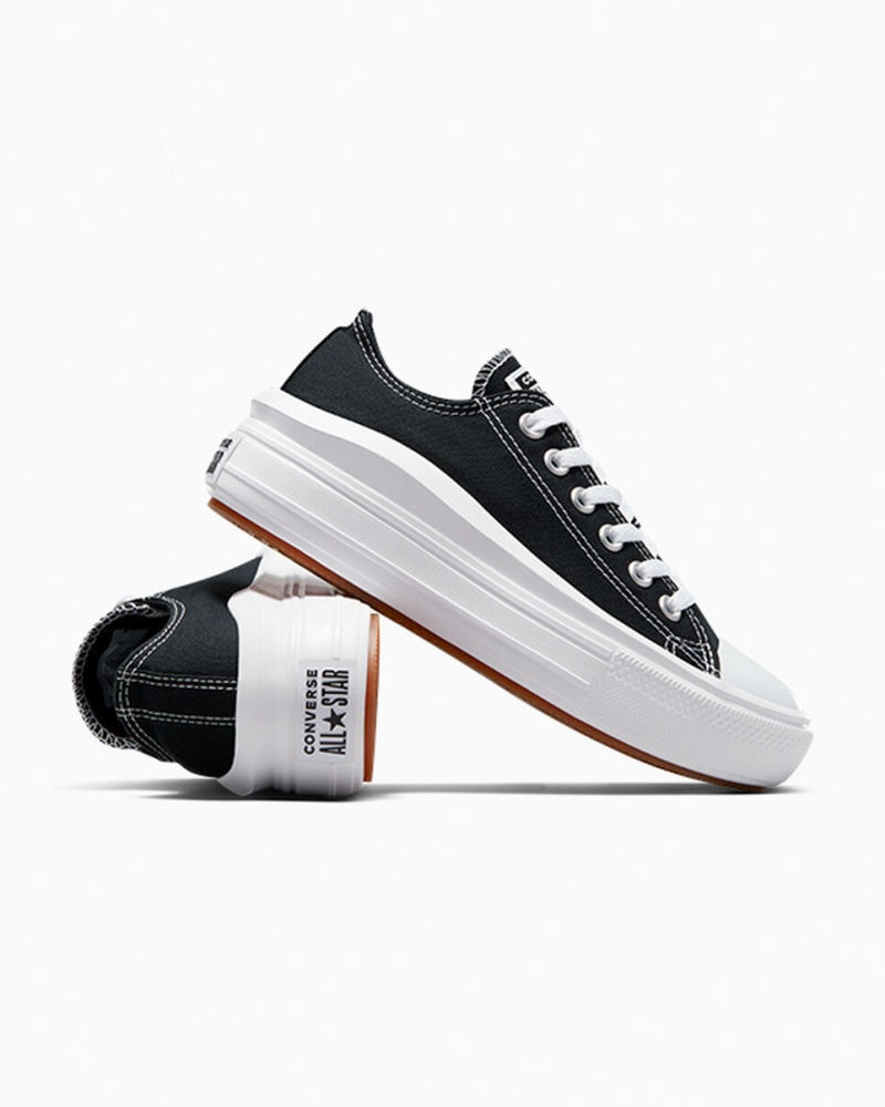 Converse Chuck Taylor All Star Move Platform Svarta Vita Vita | 520LMXNBJ