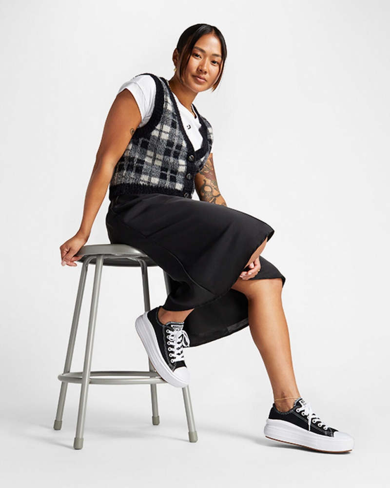 Converse Chuck Taylor All Star Move Platform Svarta Vita Vita | 520LMXNBJ
