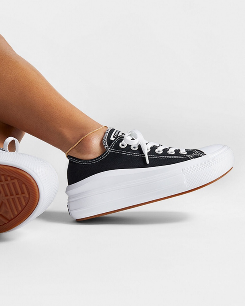 Converse Chuck Taylor All Star Move Platform Svarta Vita Vita | 520LMXNBJ