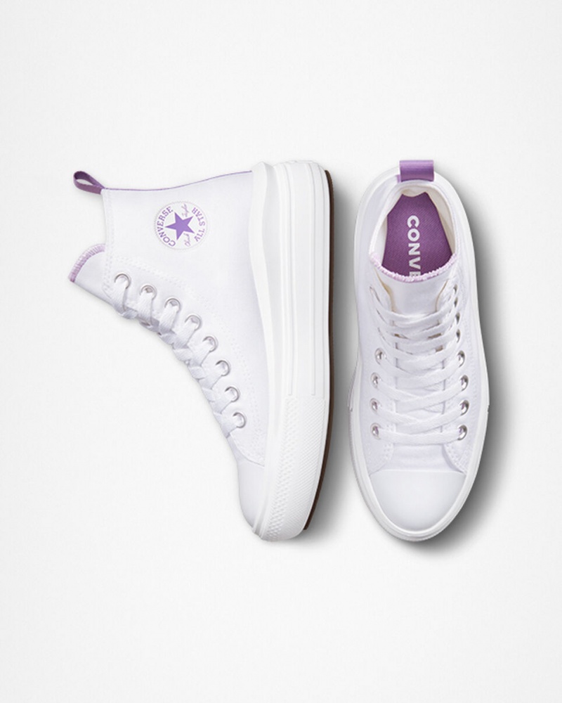 Converse Chuck Taylor All Star Move Platform Vita Lila Vita | 856NYDPWU