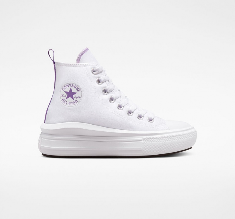 Converse Chuck Taylor All Star Move Platform Vita Lila Vita | 856NYDPWU