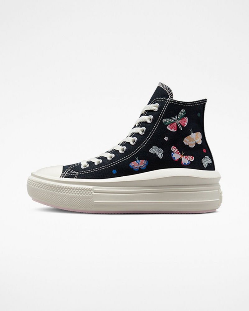 Converse Chuck Taylor All Star Move Platform Butterfly Wings Svarta Rosa | 719BWGONC