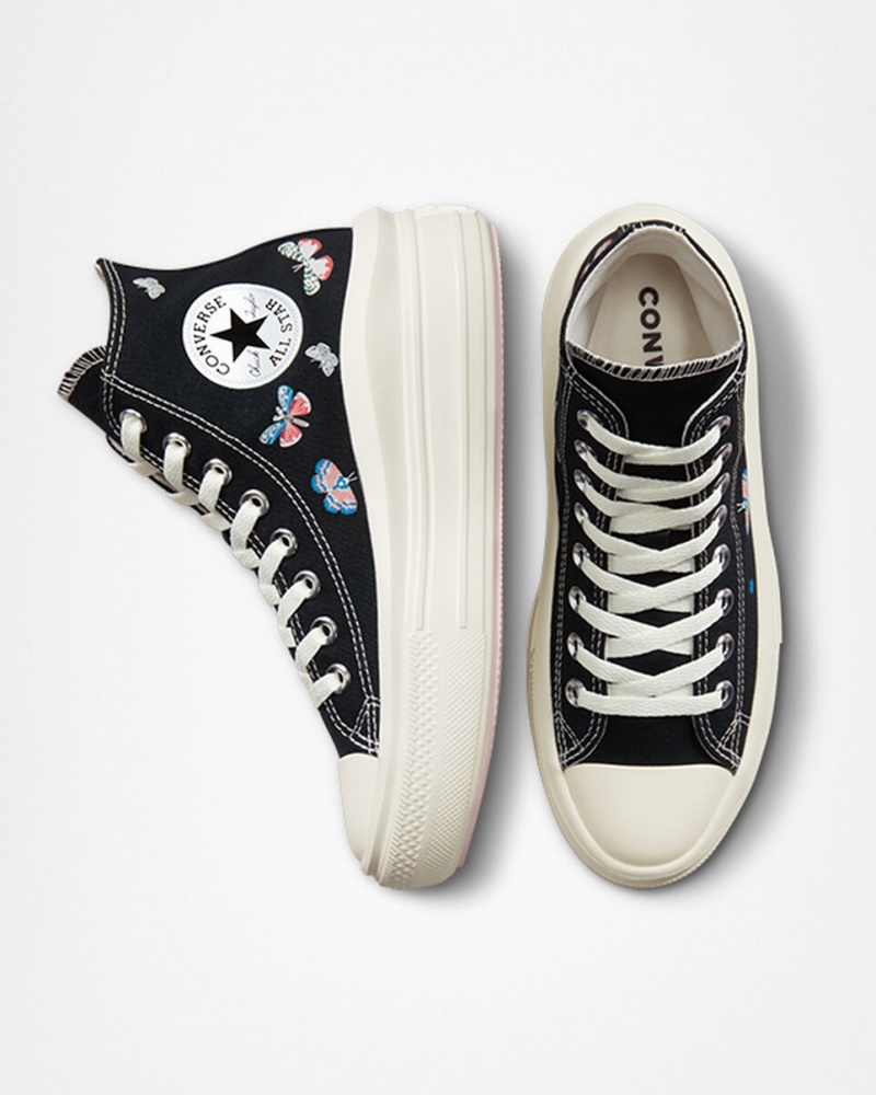 Converse Chuck Taylor All Star Move Platform Butterfly Wings Svarta Rosa | 719BWGONC