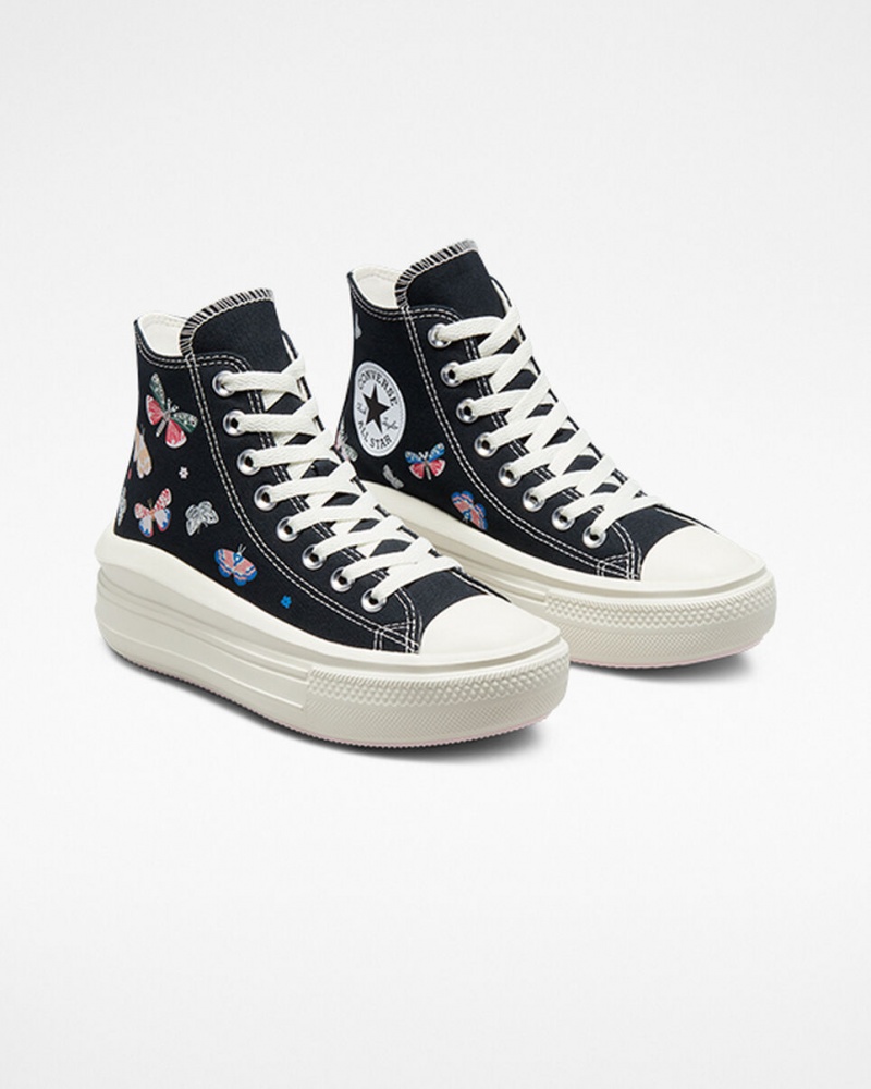 Converse Chuck Taylor All Star Move Platform Butterfly Wings Svarta Rosa | 719BWGONC
