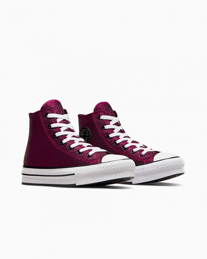 Converse Chuck Taylor All Star Platform Lift Sparkle Rosa Vita Svarta | 976DUHATQ