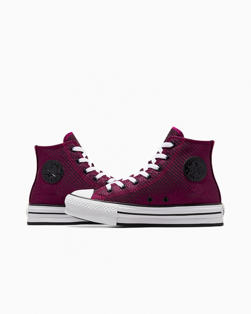 Converse Chuck Taylor All Star Platform Lift Sparkle Rosa Vita Svarta | 976DUHATQ