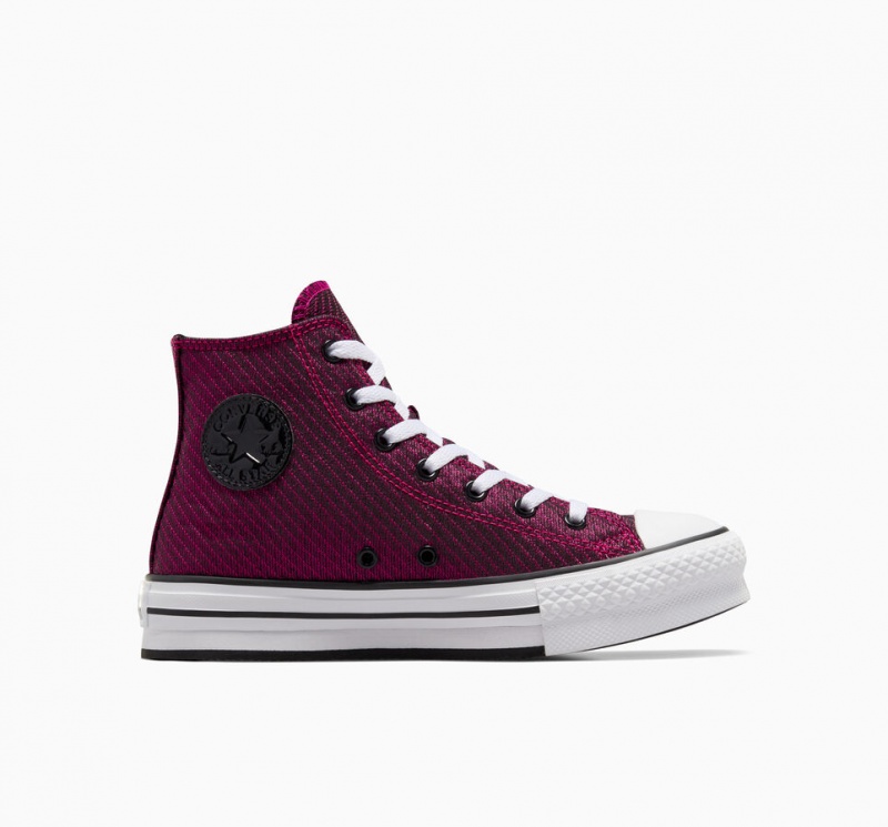 Converse Chuck Taylor All Star Platform Lift Sparkle Rosa Vita Svarta | 976DUHATQ