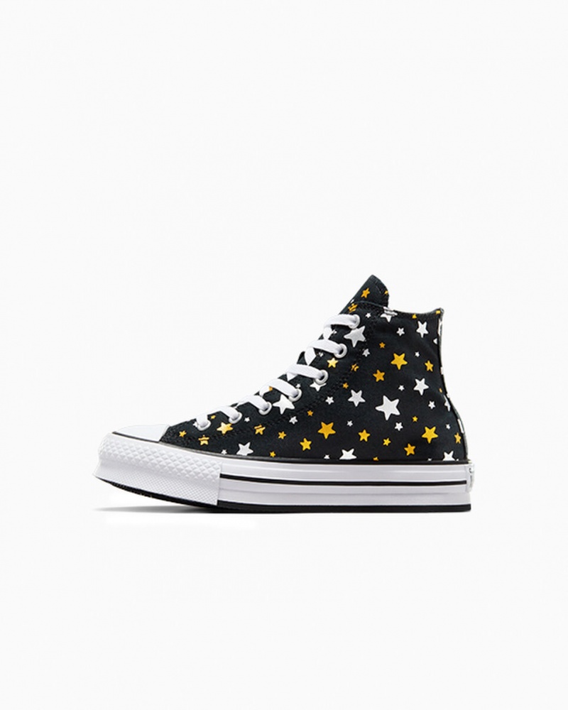 Converse Chuck Taylor All Star Platform Lift Sparkle Svarta Silver Guld | 835MXFBKE