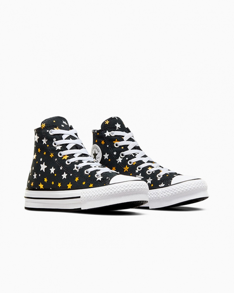Converse Chuck Taylor All Star Platform Lift Sparkle Svarta Silver Guld | 835MXFBKE