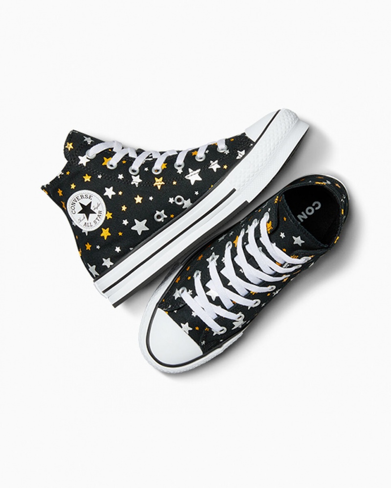 Converse Chuck Taylor All Star Platform Lift Sparkle Svarta Silver Guld | 835MXFBKE