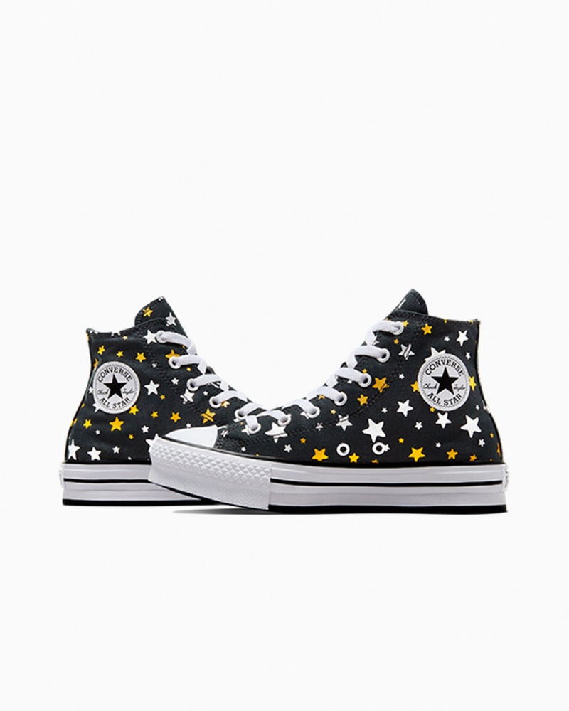 Converse Chuck Taylor All Star Platform Lift Sparkle Svarta Silver Guld | 835MXFBKE