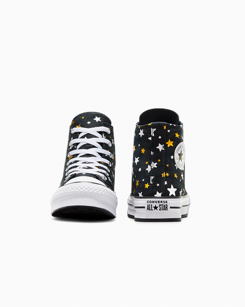 Converse Chuck Taylor All Star Platform Lift Sparkle Svarta Silver Guld | 835MXFBKE