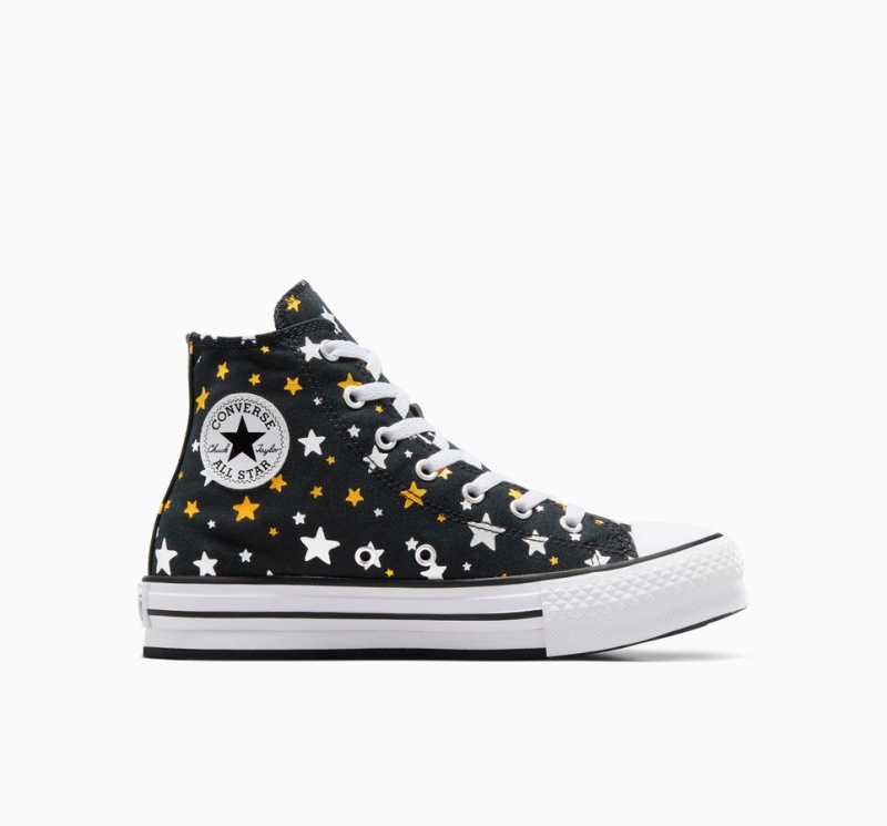 Converse Chuck Taylor All Star Platform Lift Sparkle Svarta Silver Guld | 835MXFBKE