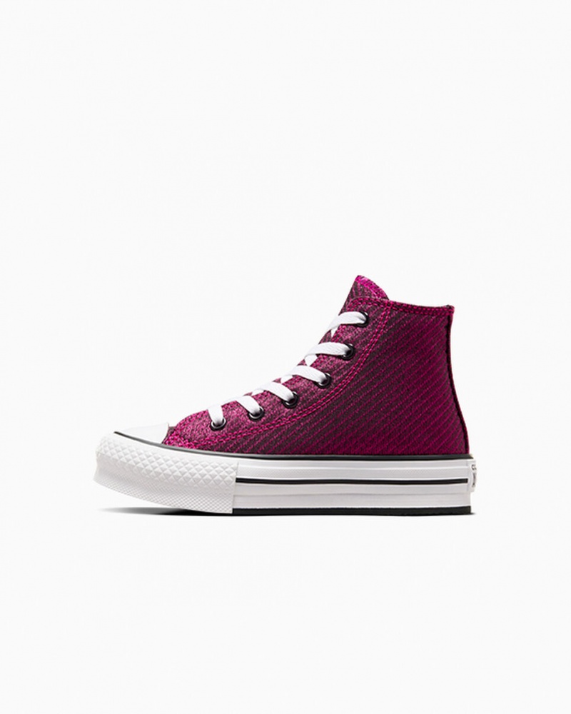 Converse Chuck Taylor All Star Platform Lift Sparkle Rosa Vita Svarta | 250VGNJTU