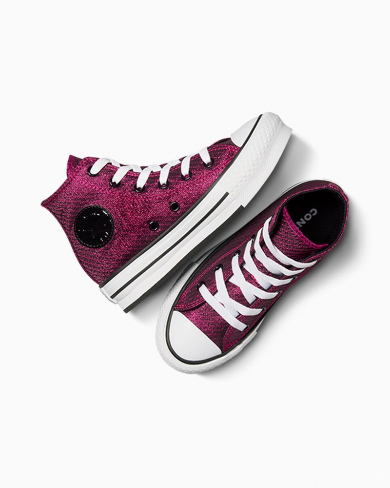 Converse Chuck Taylor All Star Platform Lift Sparkle Rosa Vita Svarta | 250VGNJTU