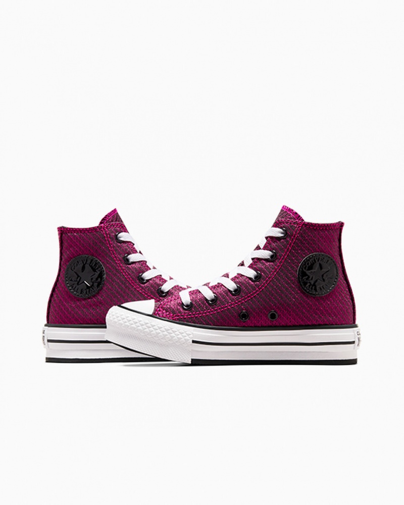 Converse Chuck Taylor All Star Platform Lift Sparkle Rosa Vita Svarta | 250VGNJTU