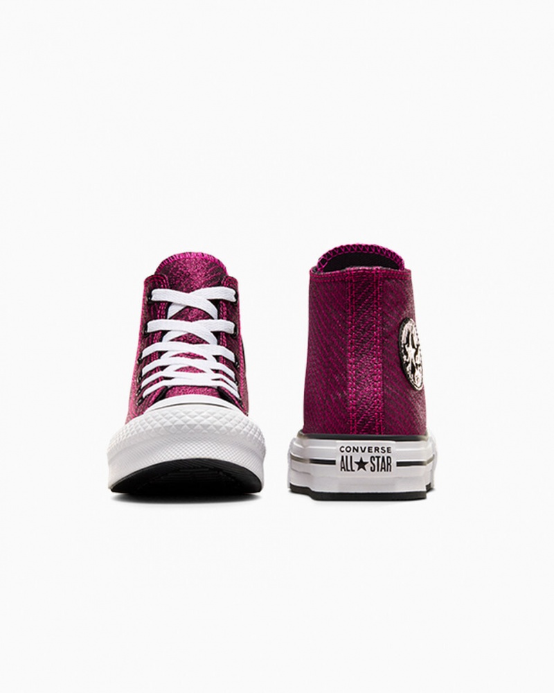Converse Chuck Taylor All Star Platform Lift Sparkle Rosa Vita Svarta | 250VGNJTU