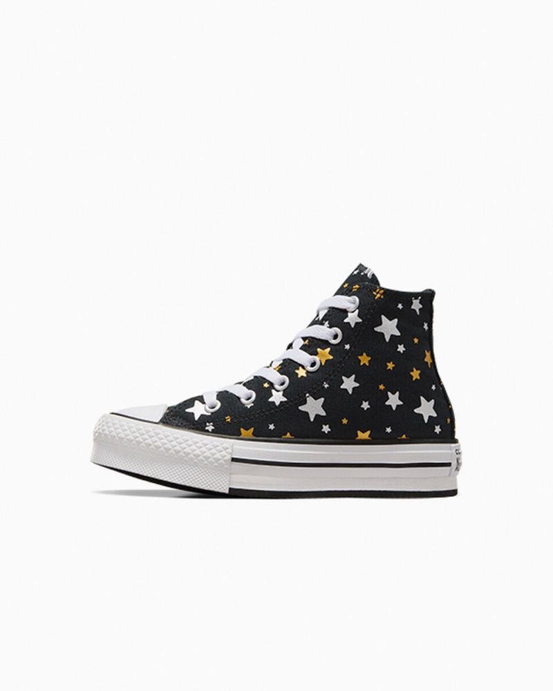 Converse Chuck Taylor All Star Platform Lift Sparkle Svarta Silver Guld | 758IBTERL