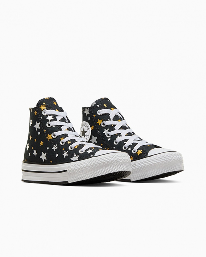 Converse Chuck Taylor All Star Platform Lift Sparkle Svarta Silver Guld | 758IBTERL