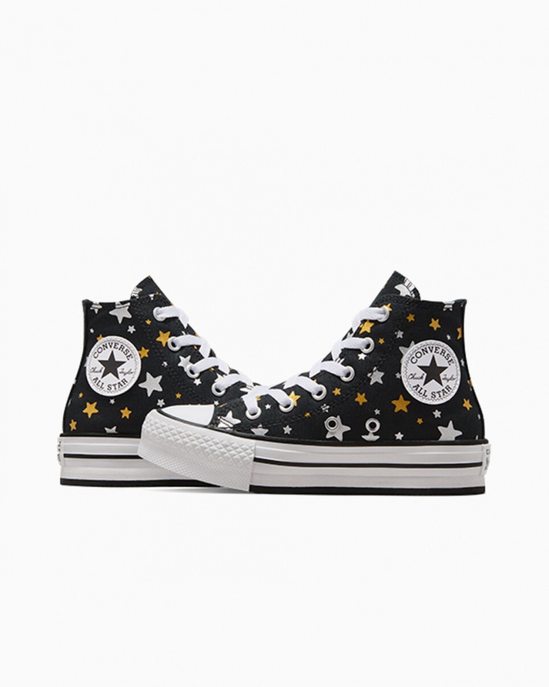 Converse Chuck Taylor All Star Platform Lift Sparkle Svarta Silver Guld | 758IBTERL