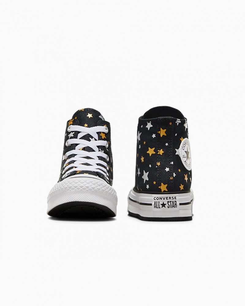 Converse Chuck Taylor All Star Platform Lift Sparkle Svarta Silver Guld | 758IBTERL