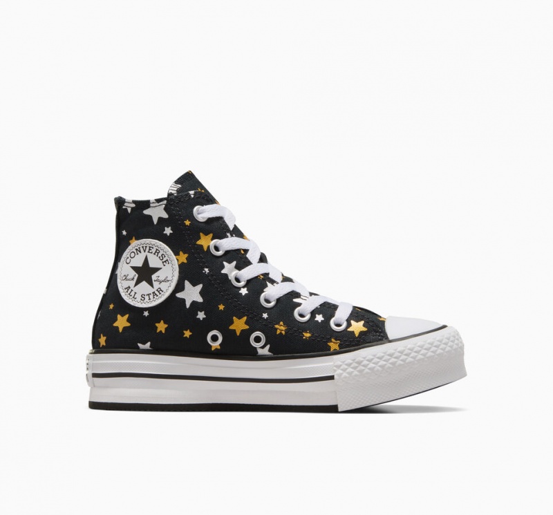 Converse Chuck Taylor All Star Platform Lift Sparkle Svarta Silver Guld | 758IBTERL