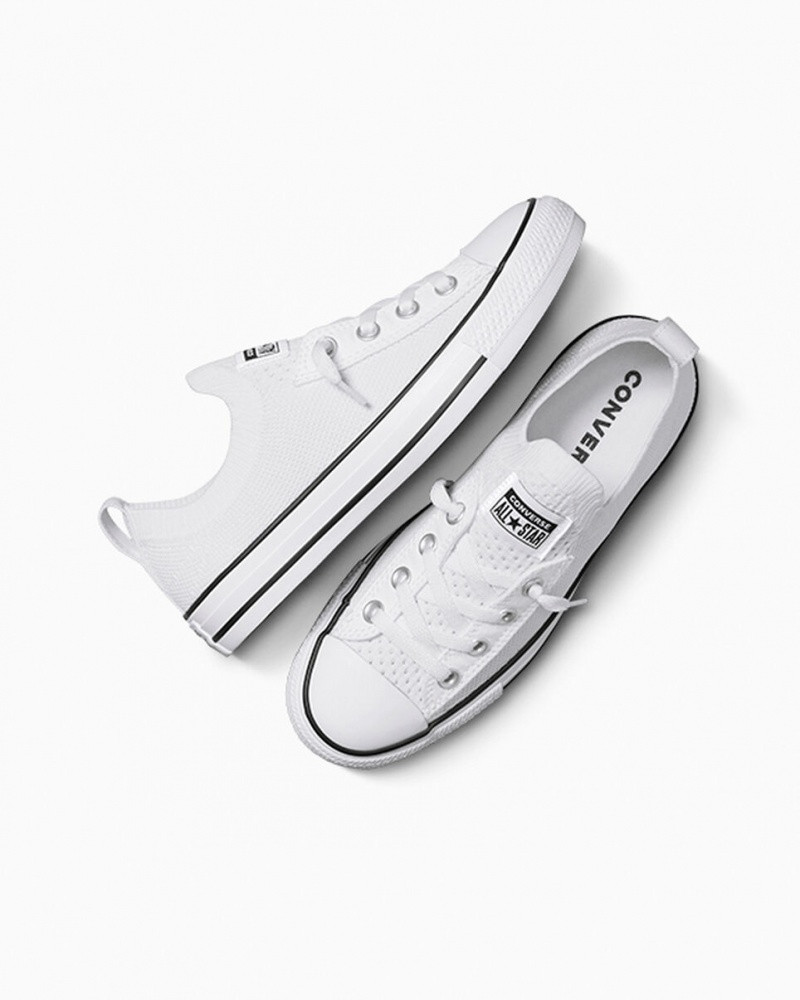 Converse Chuck Taylor All Star Shoreline Knit Slip Vita Svarta Vita | 827QJNIPW