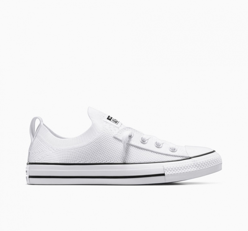 Converse Chuck Taylor All Star Shoreline Knit Slip Vita Svarta Vita | 827QJNIPW