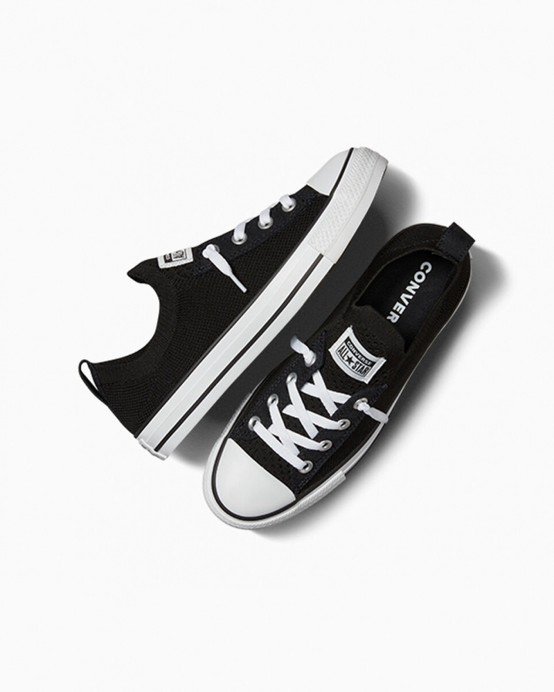Converse Chuck Taylor All Star Shoreline Knit Slip Svarta Vita Svarta | 527URHTSW