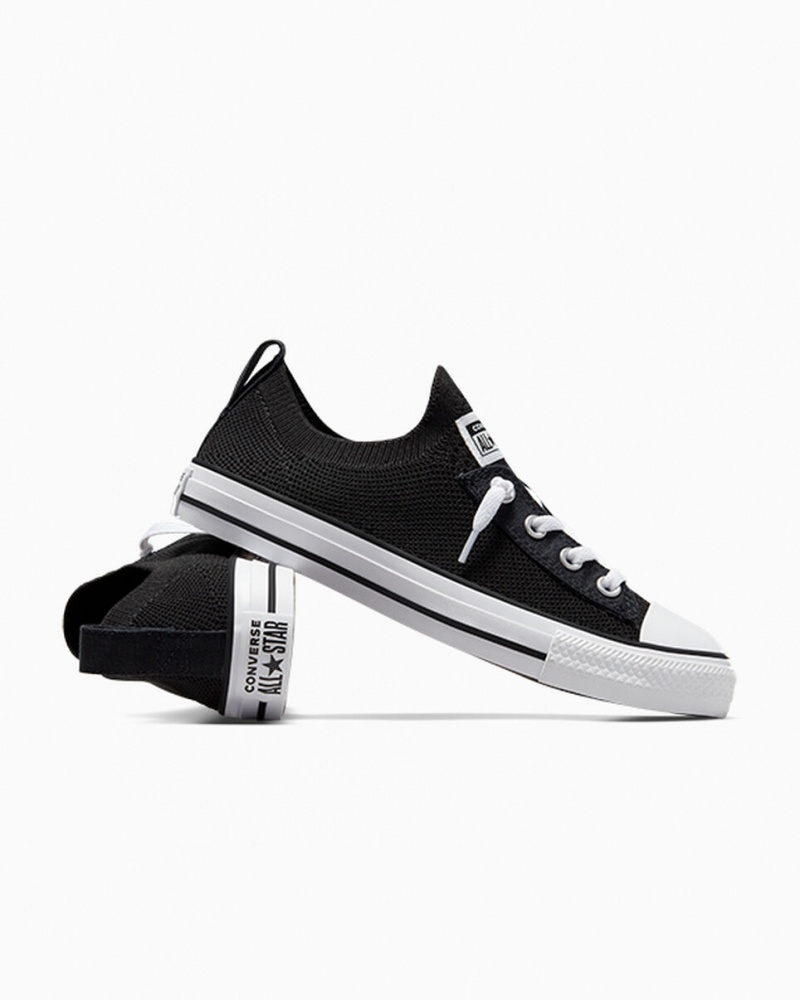 Converse Chuck Taylor All Star Shoreline Knit Slip Svarta Vita Svarta | 527URHTSW