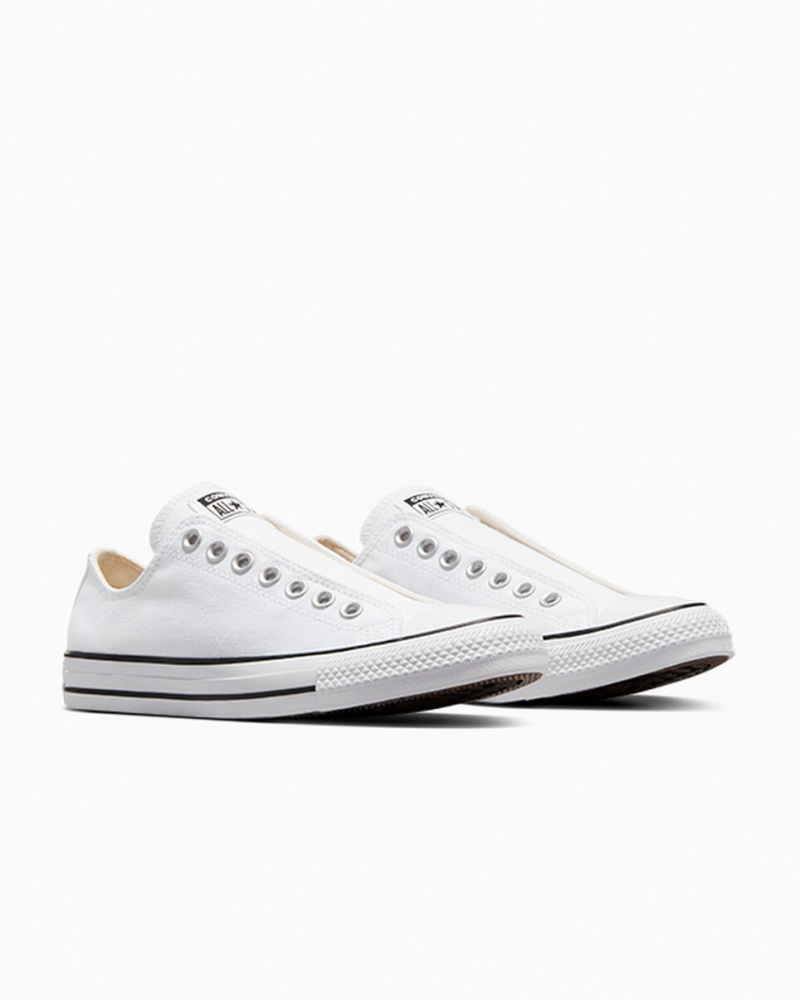 Converse Chuck Taylor All Star Slip Vita Svarta Vita | 543WMHPUR